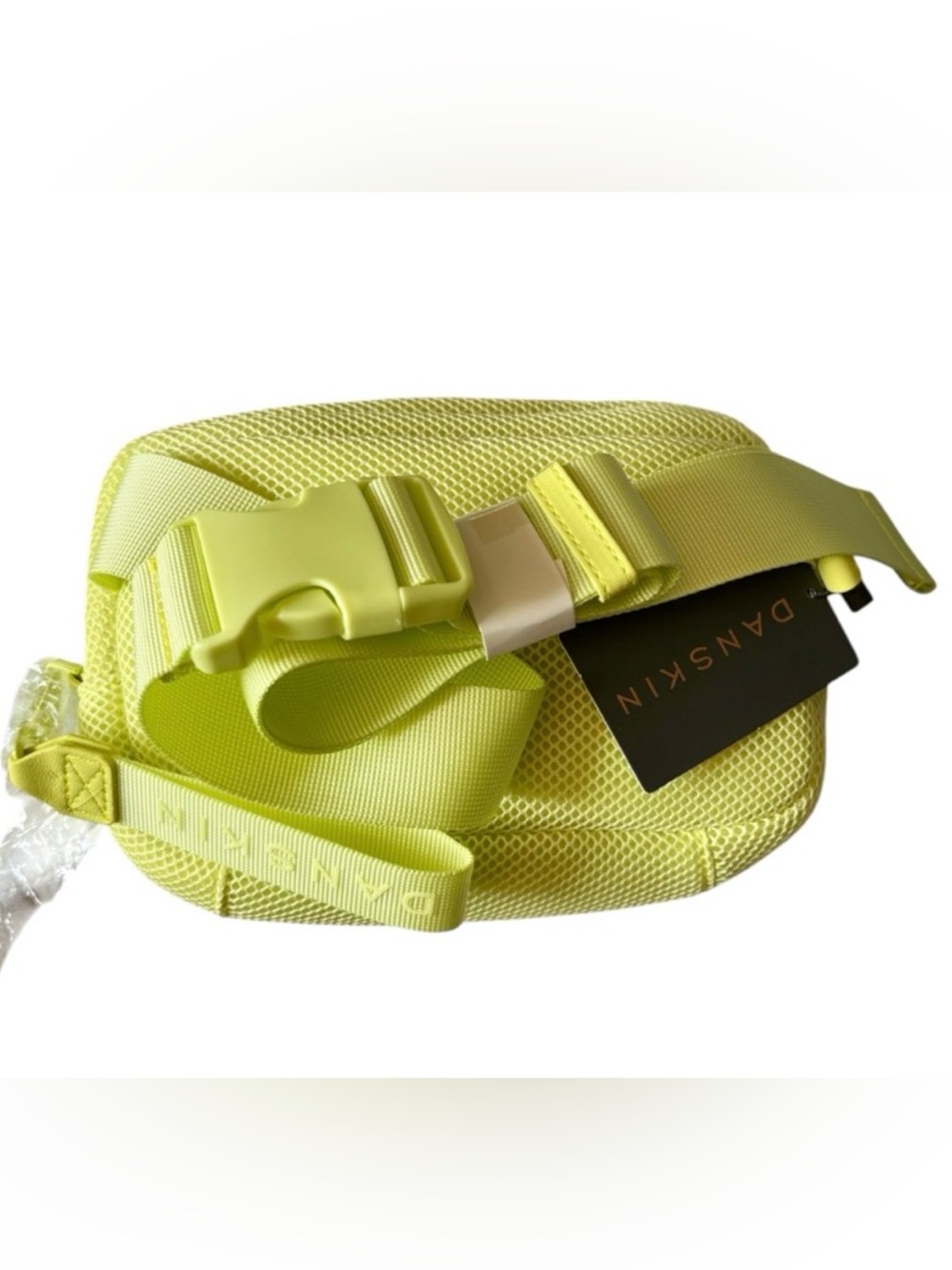NWT Danskin Blue Ella Mesh Yellow Lime Fanny Pack / Belt Bag.